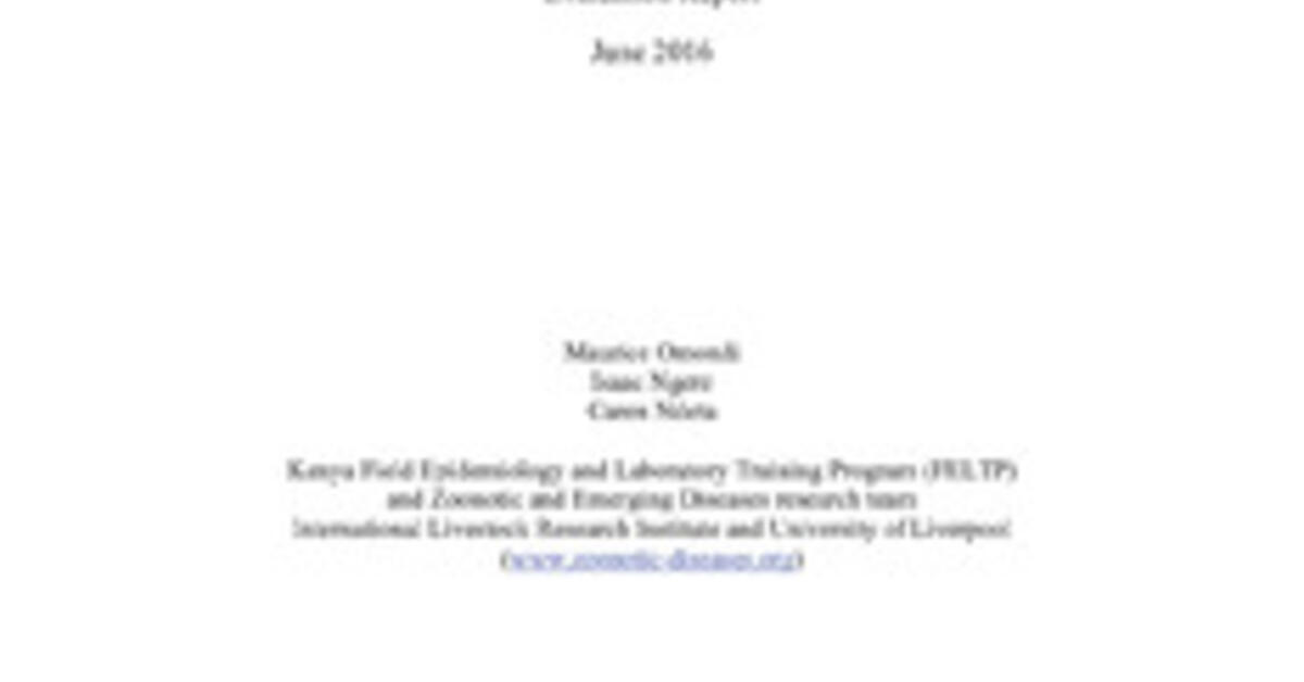 Report on the evaluation of surveillance systems relevant to zoonotic